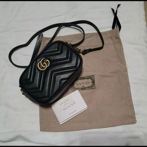 Authentic Gucci Black Marmont Mini Bag. Used literally once.